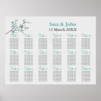 aqua berries winter wedding Seating Chart