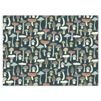 Woodland Mushrooms Pattern Rustic Tissue Paper