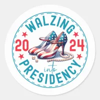 Cute Harris Walzing into Presidency Classic Round Sticker