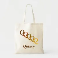 Tote Bag - Letters and Name in Browns