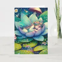 You're on my Mind | Fairy Sleeping on a Flower Card