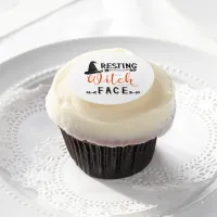 resting witch face edible frosting rounds