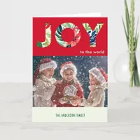 Bright Festive Joy To The World Merry Christmas Holiday Card