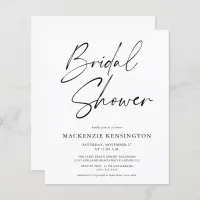 Budget Chic Simple Elegant Bridal Shower Invitatio