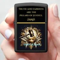 Gavel on Base Commands Authority Zippo Lighter