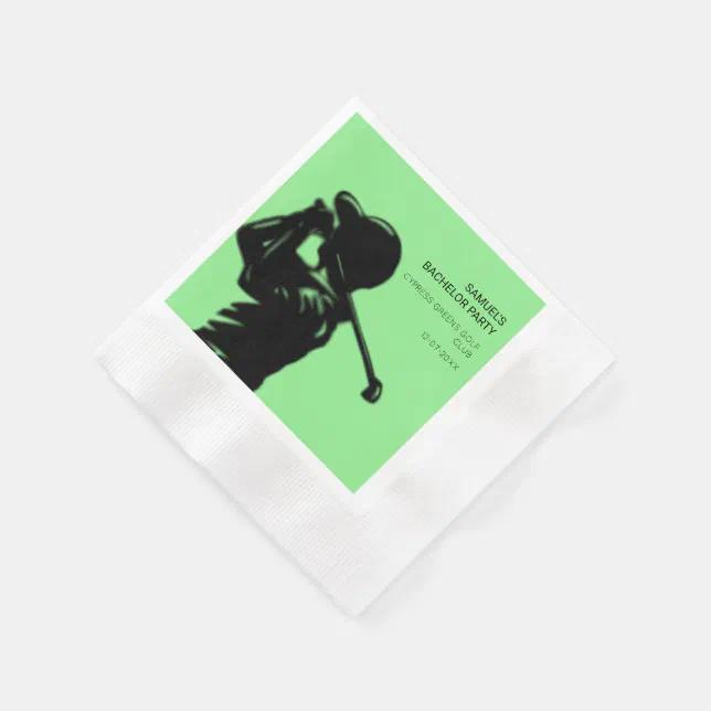 Black golfer Golfing Trip Bachelor Party minimal  Napkins