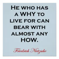 Nietzsche Quote - Bear Any How Poster