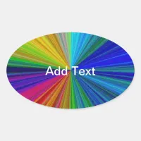 Rainbow Spectrum Color Wheel Oval Sticker