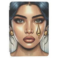 Pretty Sad Woman with Gold Tear iPad Air Cover