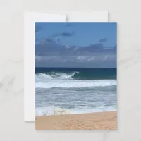 Coastal Beach surf sand clouds waves Postcard