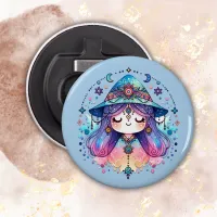 Cute Bohemian Queen with Blue Background | Bottle Opener