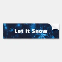 Deep Blue & Bright Snowflakes Bumper Sticker