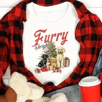 Furry & Bright Dog Lover Christmas Tri-Blend Shirt