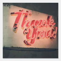 Thank You Vintage Quote Retro Hipster Nostalgia Po Sign