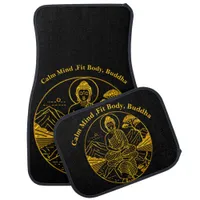 Serene Buddha Figure Reflecting on Tranquil Waters Car Floor Mat