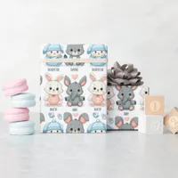 Cute baby shower cartoon  wrapping paper