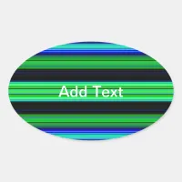 Thin Colorful Stripes - 1 Oval Sticker