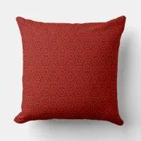 Festive Red Nested Hexagons Throw Pillow