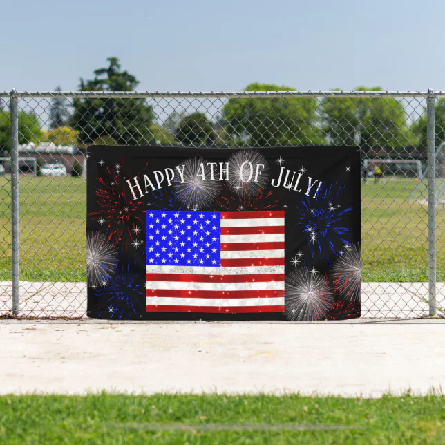 4th of July Celebration - USA flag Banner