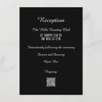 Classic Black and White Wedding Enclosure Card