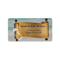 Message in a bottle Beach Wedding Label