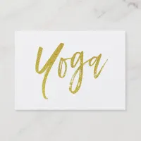 *~* Yoga Instructor Teacher Modern Gold White Business Card