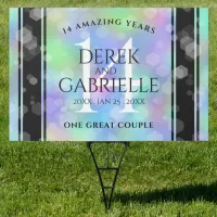 Elegant 14th Opal Wedding Anniversary Celebration Sign