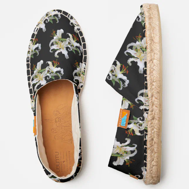 Elegant Casablanca White Oriental Lilies Espadrilles