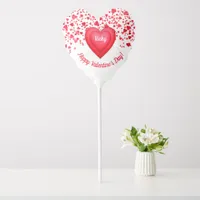  Valentine's Day Red Confetti Hearts Personalized Balloon