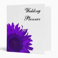 Purple Pop Art Sunflower Wedding Binder