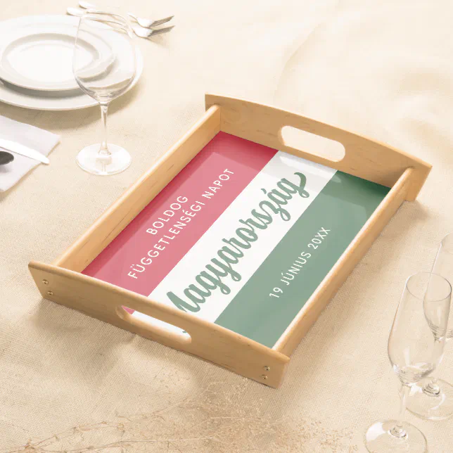 Hungary Independence Day National Flag Serving Tray