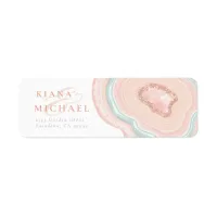 Agate Geode Glitter Wedding Rose Gold ID647 Label