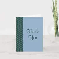 Green and Blue Art Deco Diamonds Thank You Card