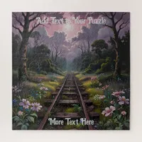 Scenic Railway Track Puzzle with Trees and Flowers