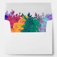 Bright Modern Multicolor Floral Wedding Envelope