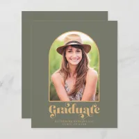 Budget Sage Green Gold Arch Photo Graduation Party