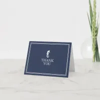 Blue Wave Seahorse Thank You Wht/Navy ID836 Card