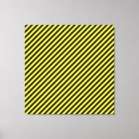 Thin Black and Yellow Diagonal Stripes Canvas Print