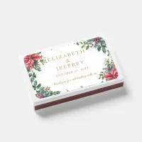 Poinsettias Holly Christmas Holidays Wedding  Matchboxes