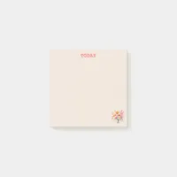 Simple Blush Pink Watercolor Flower Bouquet Custom Post-it Notes