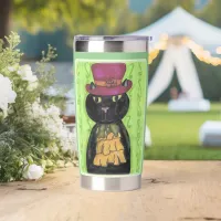 Top Hat Vintage Cat Cute Doodle Art Fun Insulated Tumbler