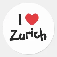 I Love Zurich Classic Round Sticker