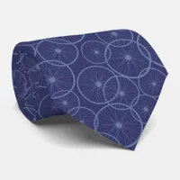 Muted Blue Cyclist Triathlete Biker Bike Wheels Neck Tie