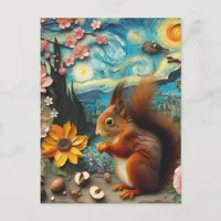 Van Gogh Squirrel Collage Postcard