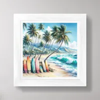 Tropical Island Beach Art for Small Spaces Framed Art