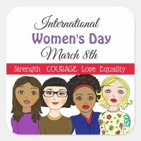 International Women's Day March 8th Square Sticker