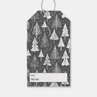 Black White Christmas Pattern#6 ID1009 Gift Tags