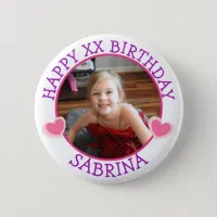 Personalized Happy Birthday Name and Age  Button