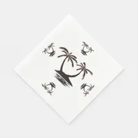 Paper Napkin- Silhouette of Tropical Island  Napkins