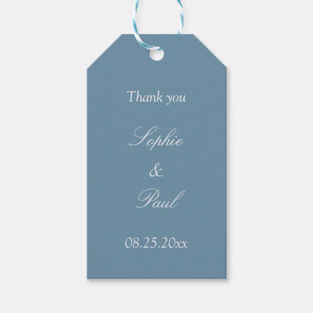 Dusty Blue Wedding Favor Thank You Gift Tags